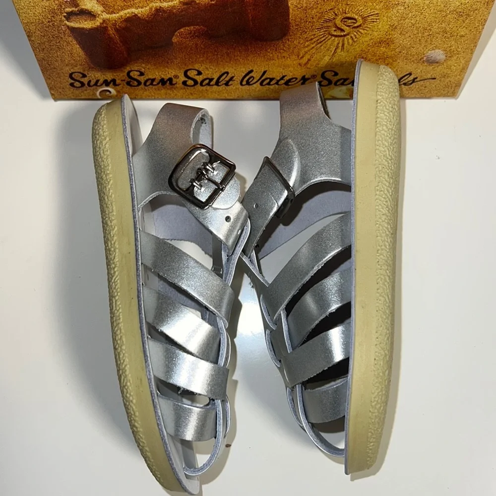 AUTH NIB Salt Water Sandal by Hoy Shoes Sun-San - Sailors SILVER